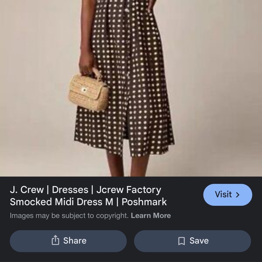 J-Crew Button-up midi dress in dot cotton poplin size M NWT - Picture 5 of 5